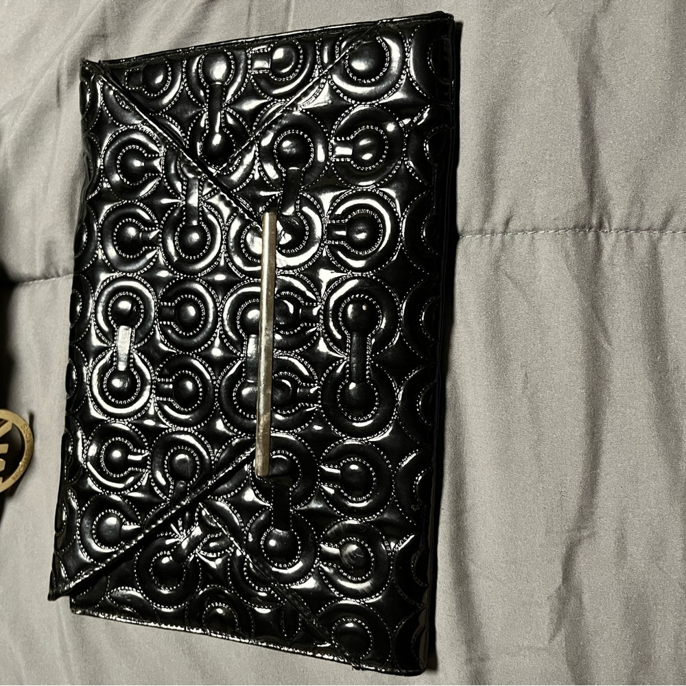 Black coach clutch handbag